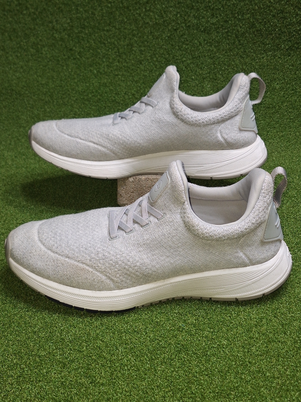 Light Gray Knit Slip-On Sneakers
